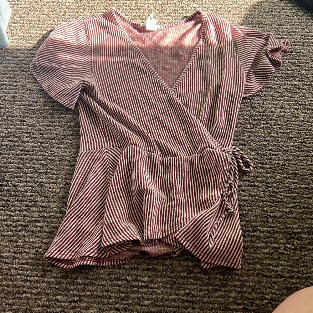 Striped Crossover Top - Picture 4 of 5